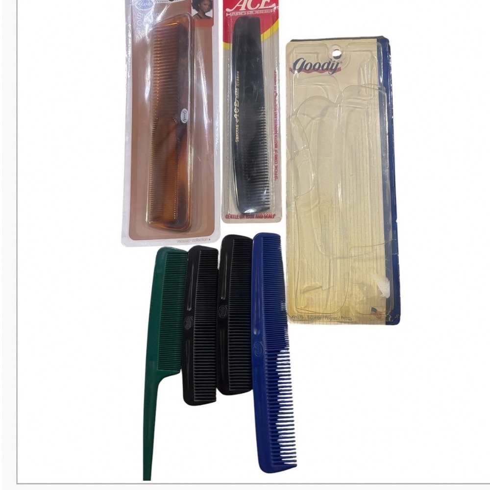 Vtg 90s Y2K combs bundle 5 Goody 1 Ac all Tortoise Shell multicolored NOS New